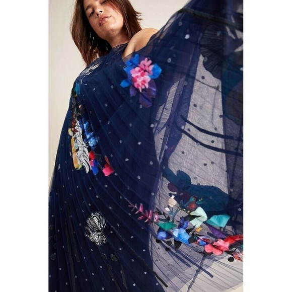 New Anthropologie Rochelle Tulle Maxi Dress 12-P - Picture 4 of 12